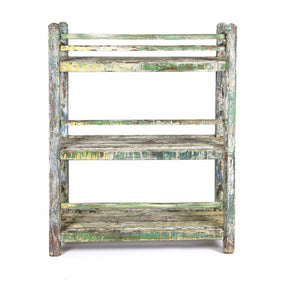 Vintage Painted Indian Teak Shelf - Ca 1930