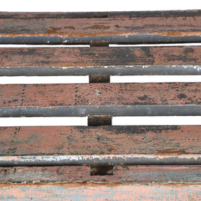 Vintage Painted Indian Teak Slatted Shelf - Ca 1920