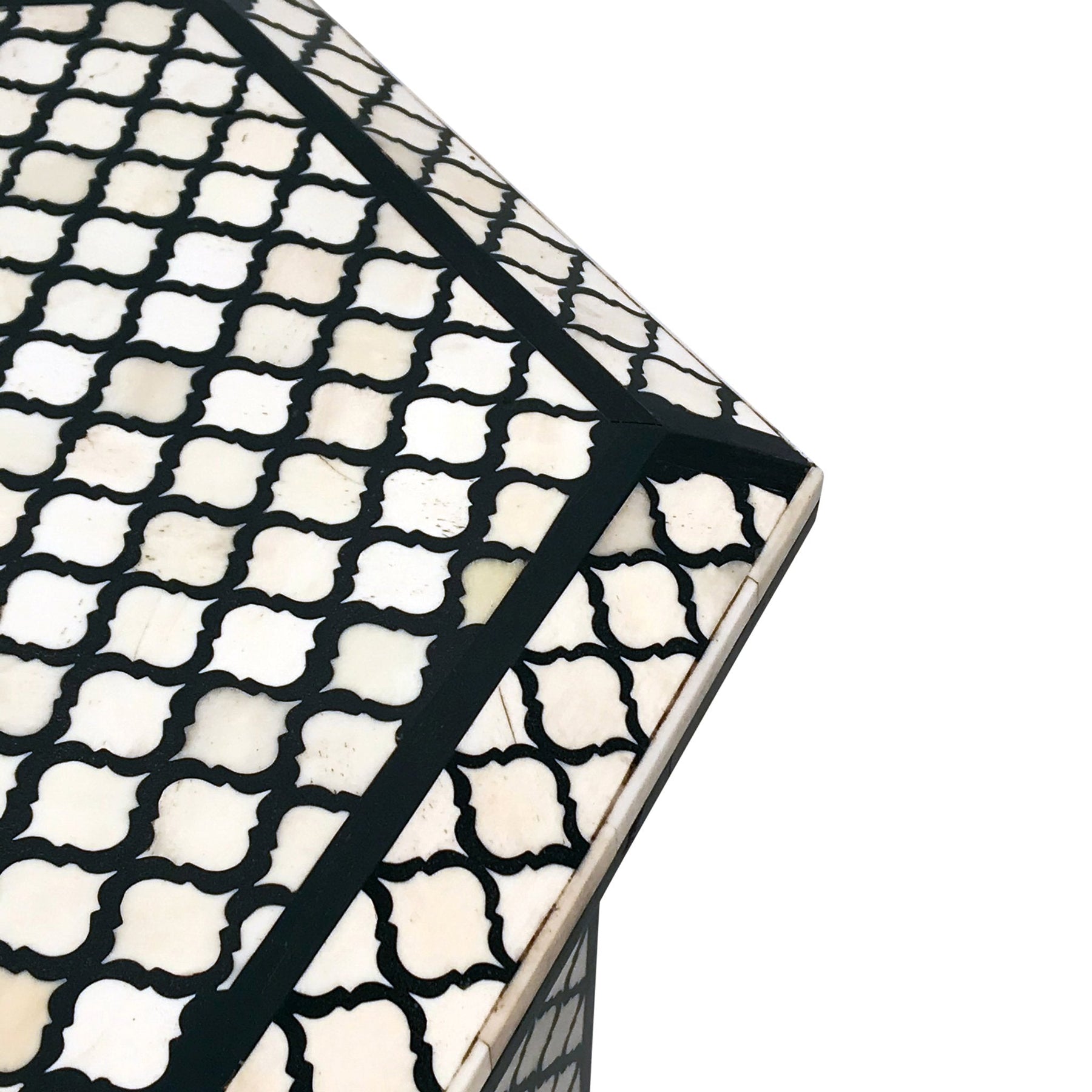 Bone Inlay Hexagonal Side Table