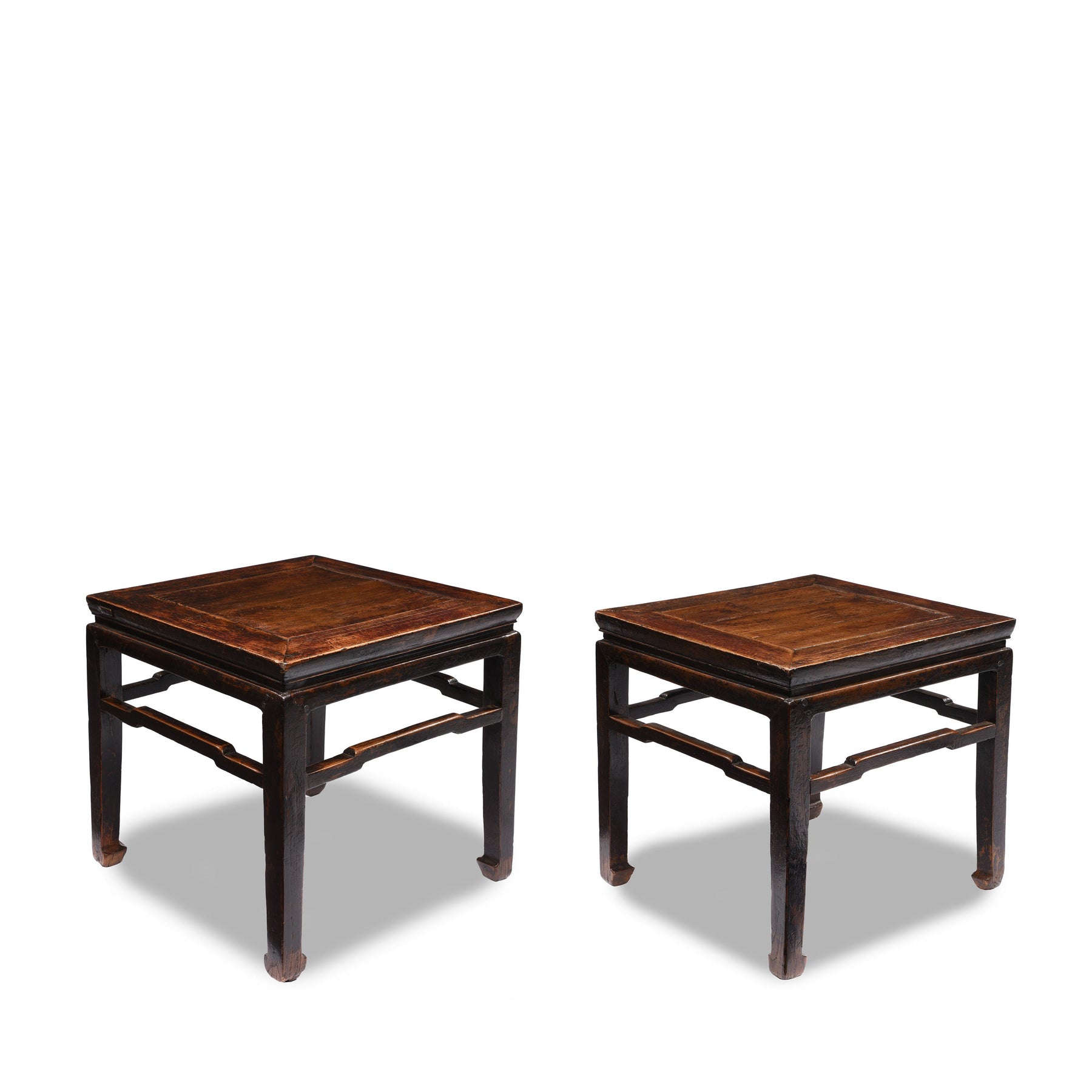 Chinese Elm Square Side Tables  - 19thC