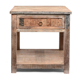 One Drawer Side Table Made From Reclaimed Wood