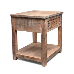 One Drawer Side Table Made From Reclaimed Wood