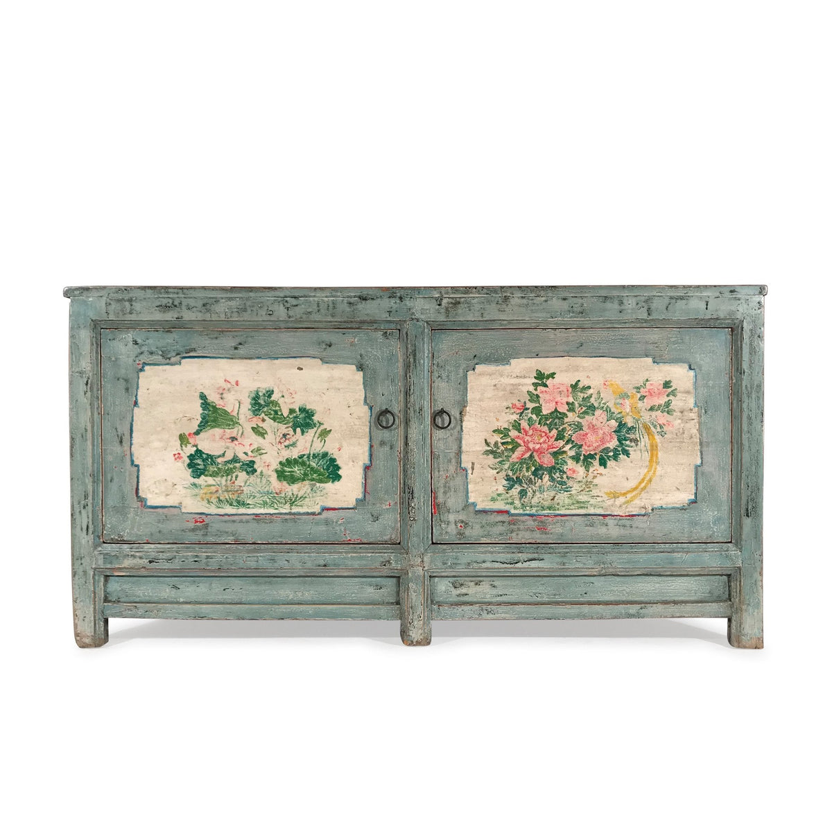 2 Door Painted Mongolian Sideboard - Ca 1920