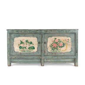 2 Door Painted Mongolian Sideboard - Ca 1920