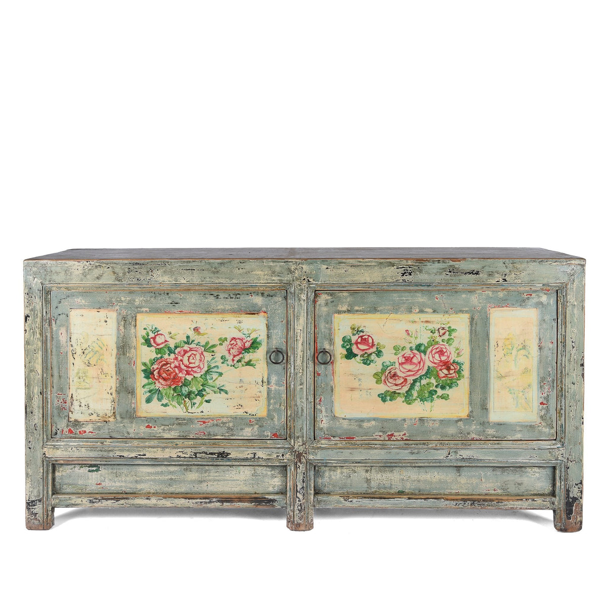 2 Door Painted Mongolian Sideboard - Ca 1920