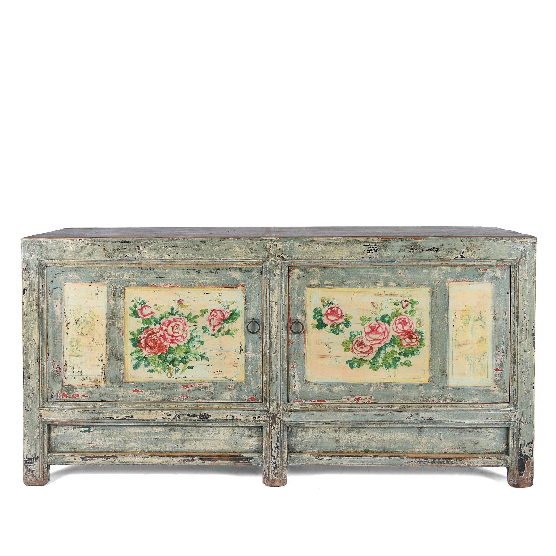 2 Door Painted Mongolian Sideboard - Ca 1920