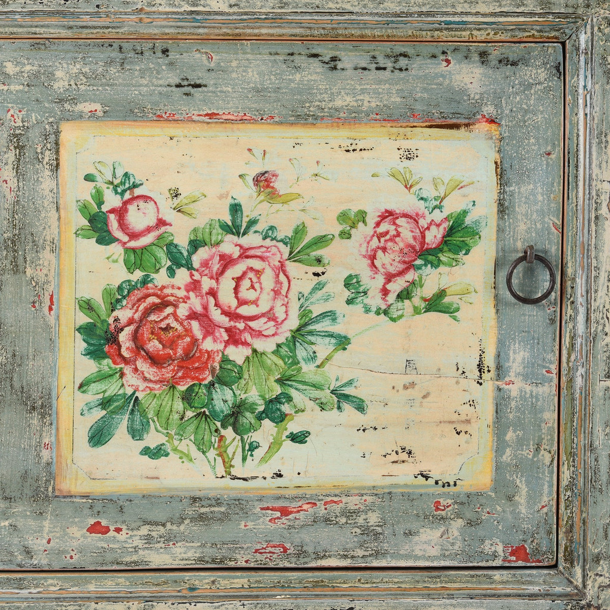 2 Door Painted Mongolian Sideboard - Ca 1920