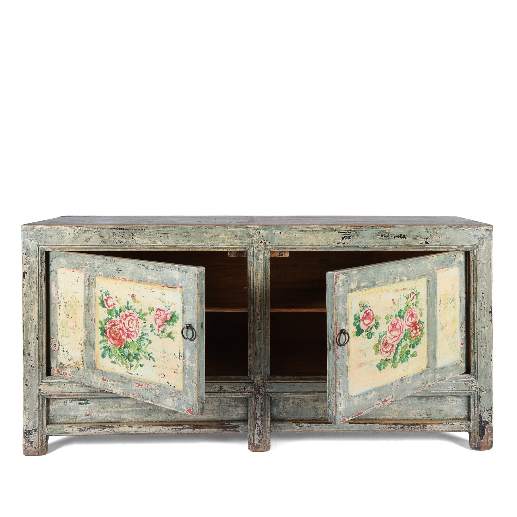 2 Door Painted Mongolian Sideboard - Ca 1920