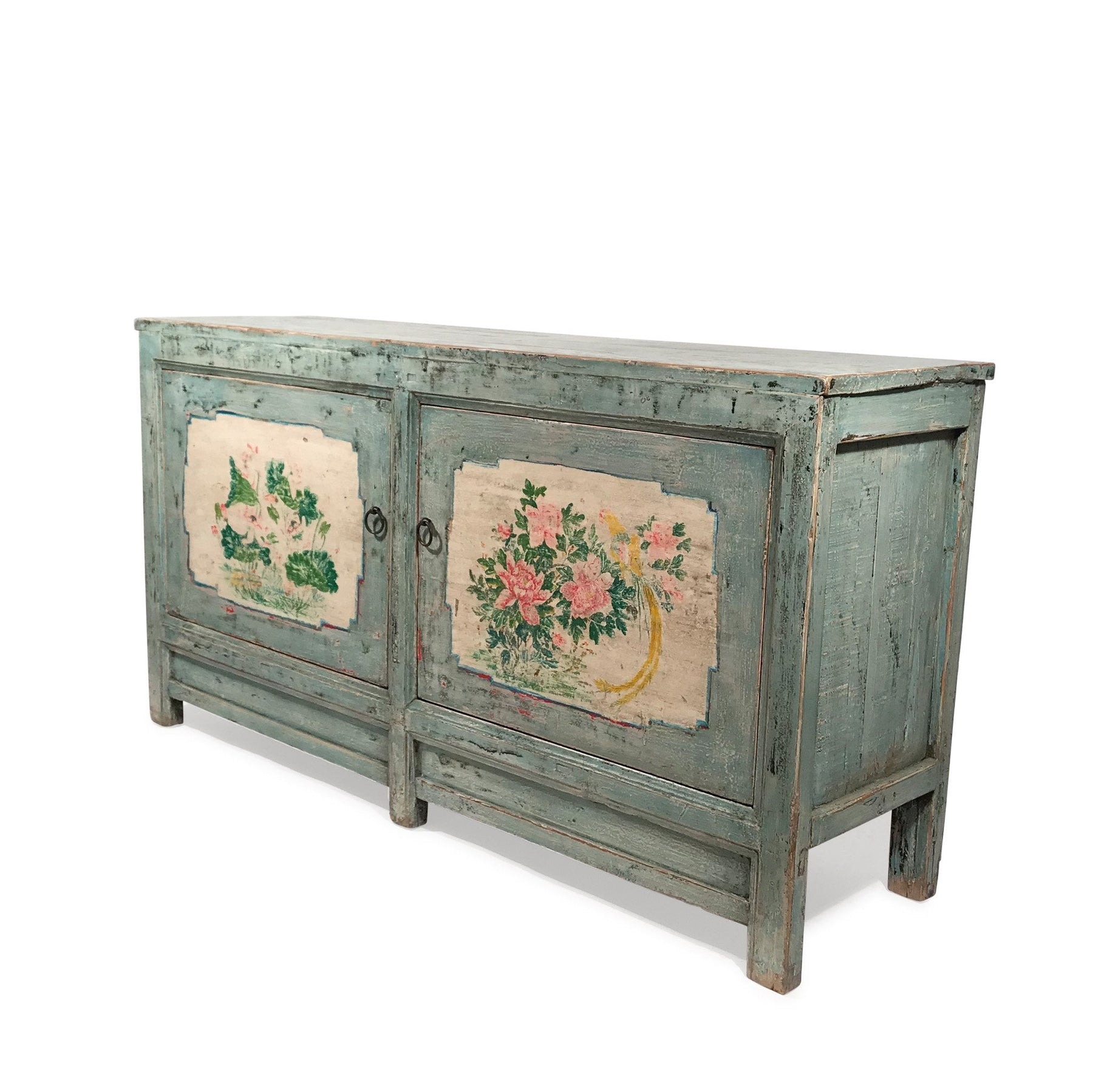 2 Door Painted Mongolian Sideboard - Ca 1920