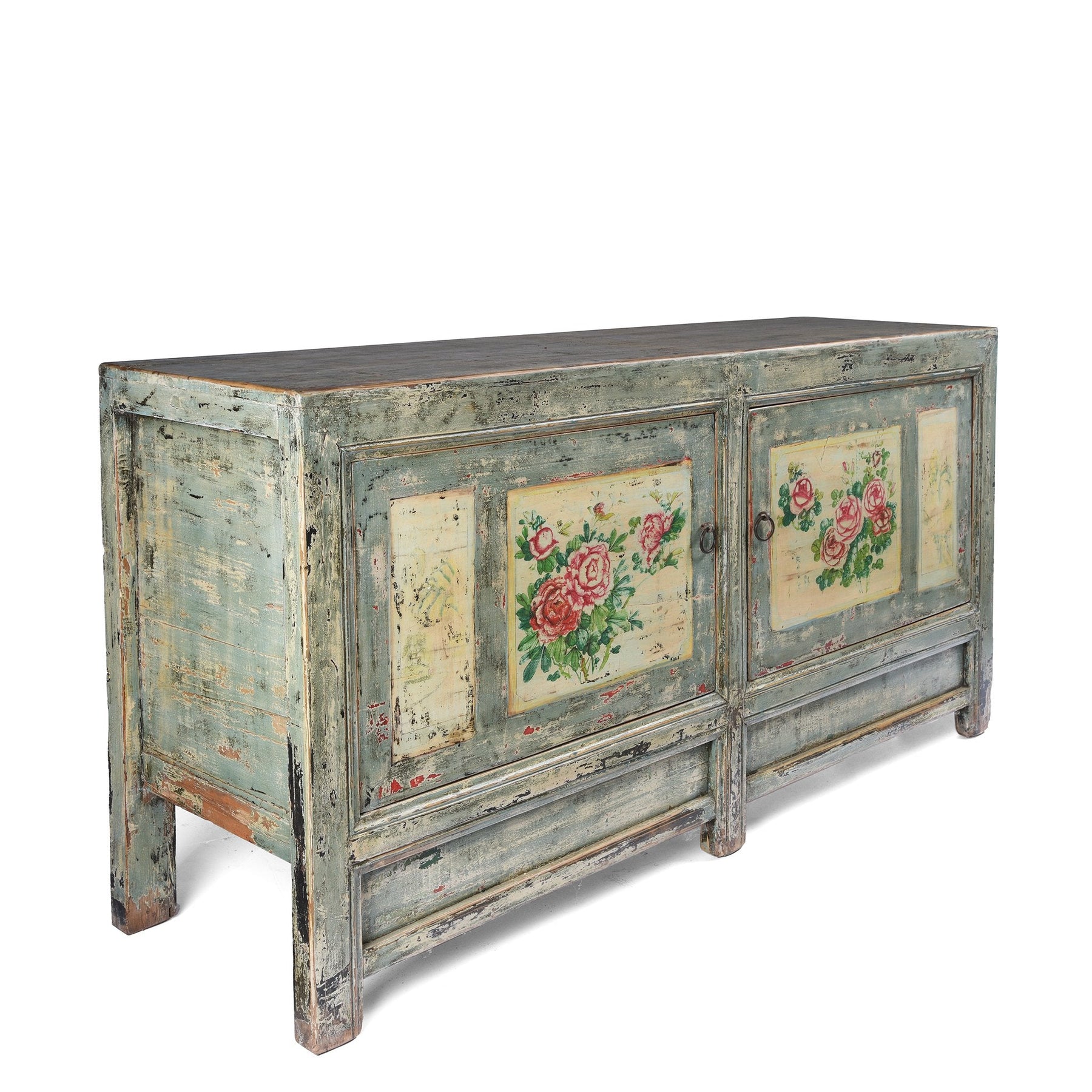 2 Door Painted Mongolian Sideboard - Ca 1920
