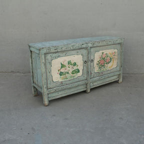 2 Door Painted Mongolian Sideboard - Ca 1920