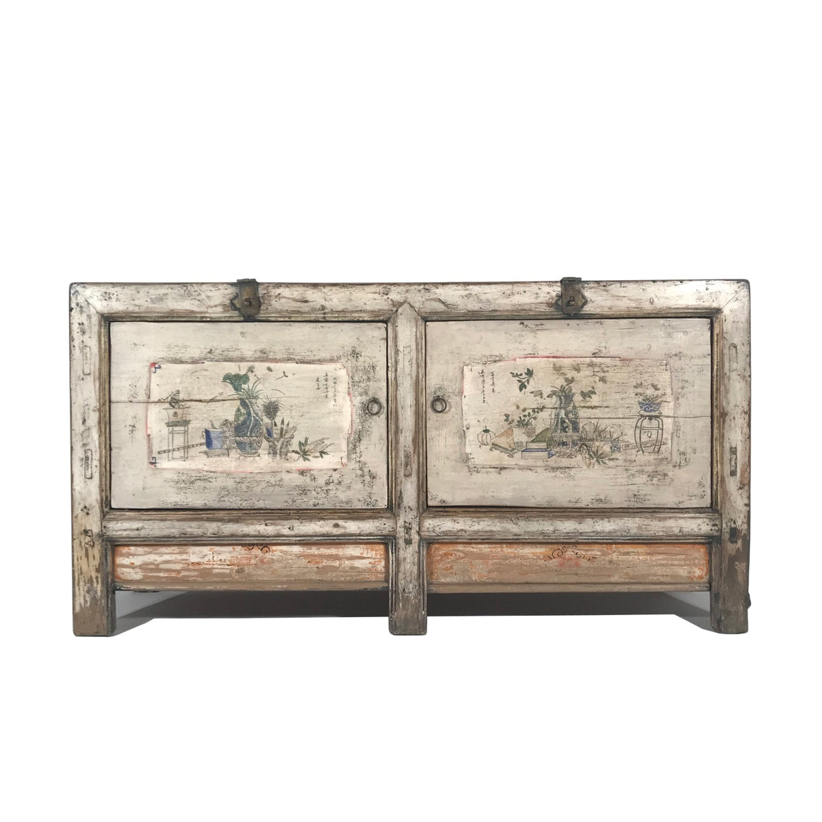 2 Door Pastel Mongolian Sideboard - 19thC
