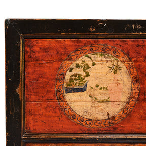 2 Door Traditional Painted Mongolian Sideboard - 19thC