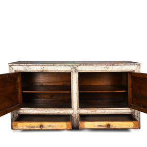 2 Door White Painted Mongolian Sideboard - 19thC