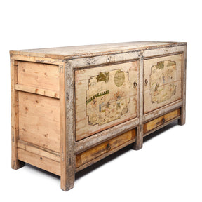 2 Door White Painted Mongolian Sideboard - 19thC