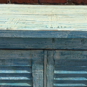 4 Door Louvre Sideboard - Blue Painted Reclaimed Teak