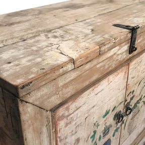 4 Door Pale Painted Mongolian Sideboard - 19thC