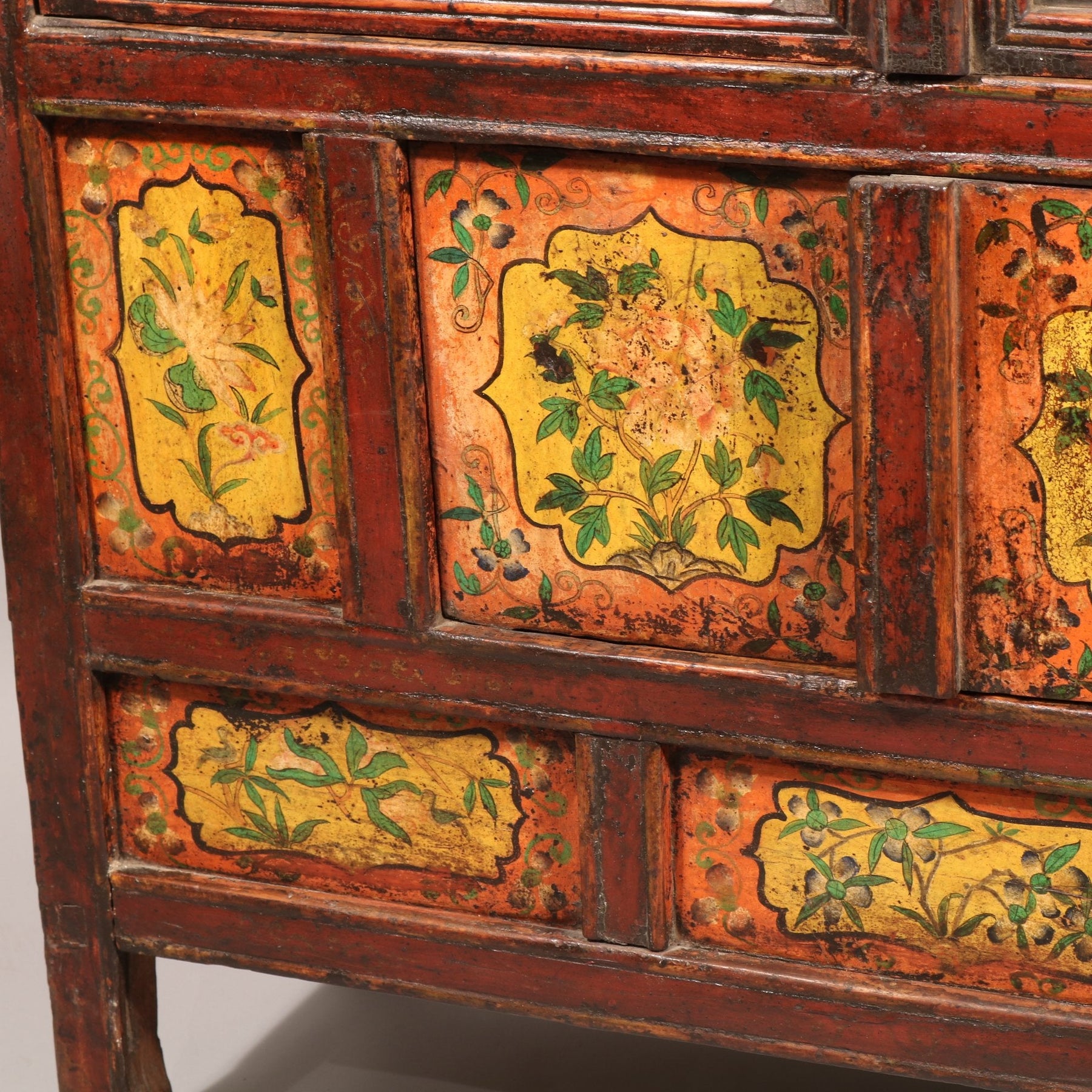 Altar Cabinet From Tibet with Original Painting - 19thC