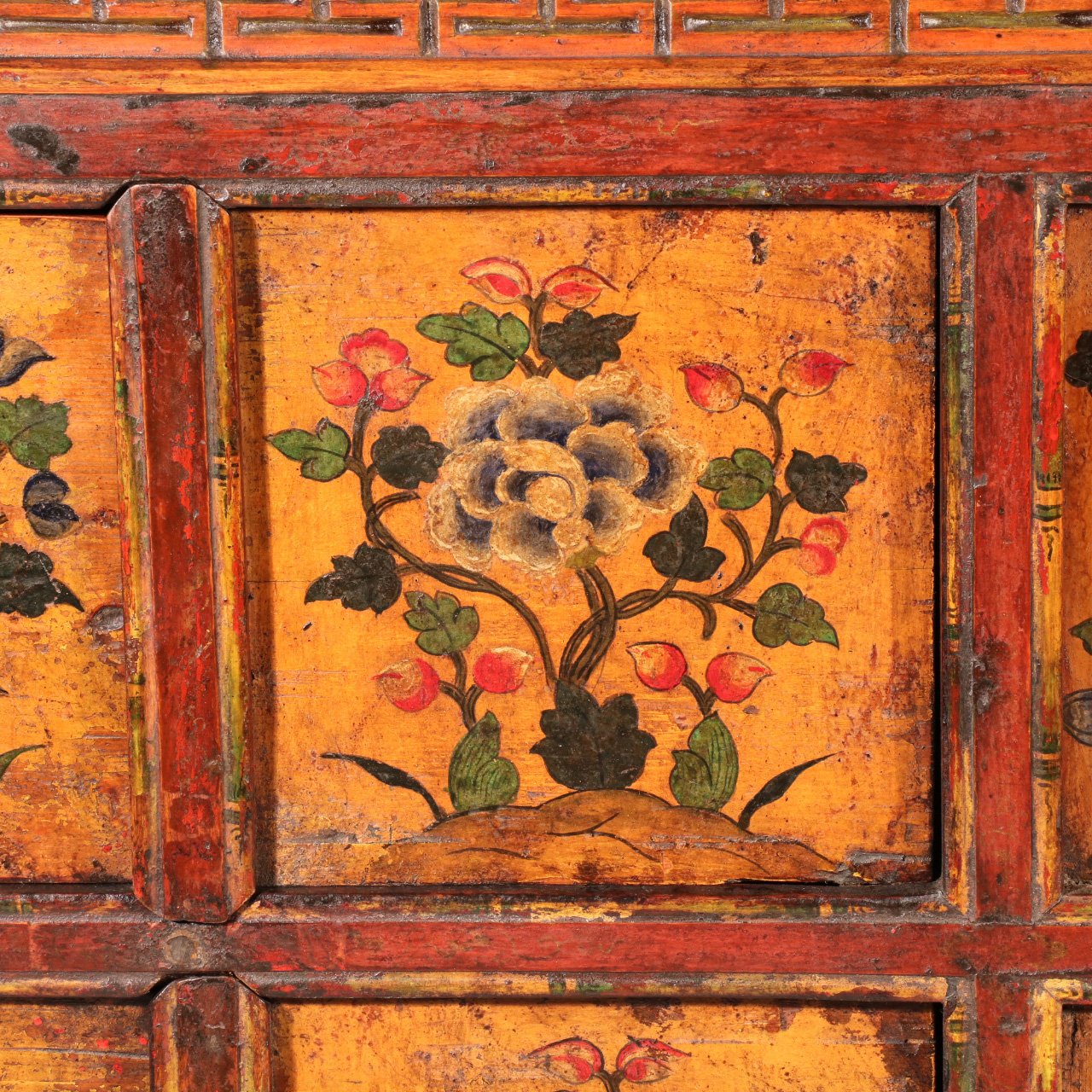 Antique Painted Tibetan Altar Cabinet - 19thC