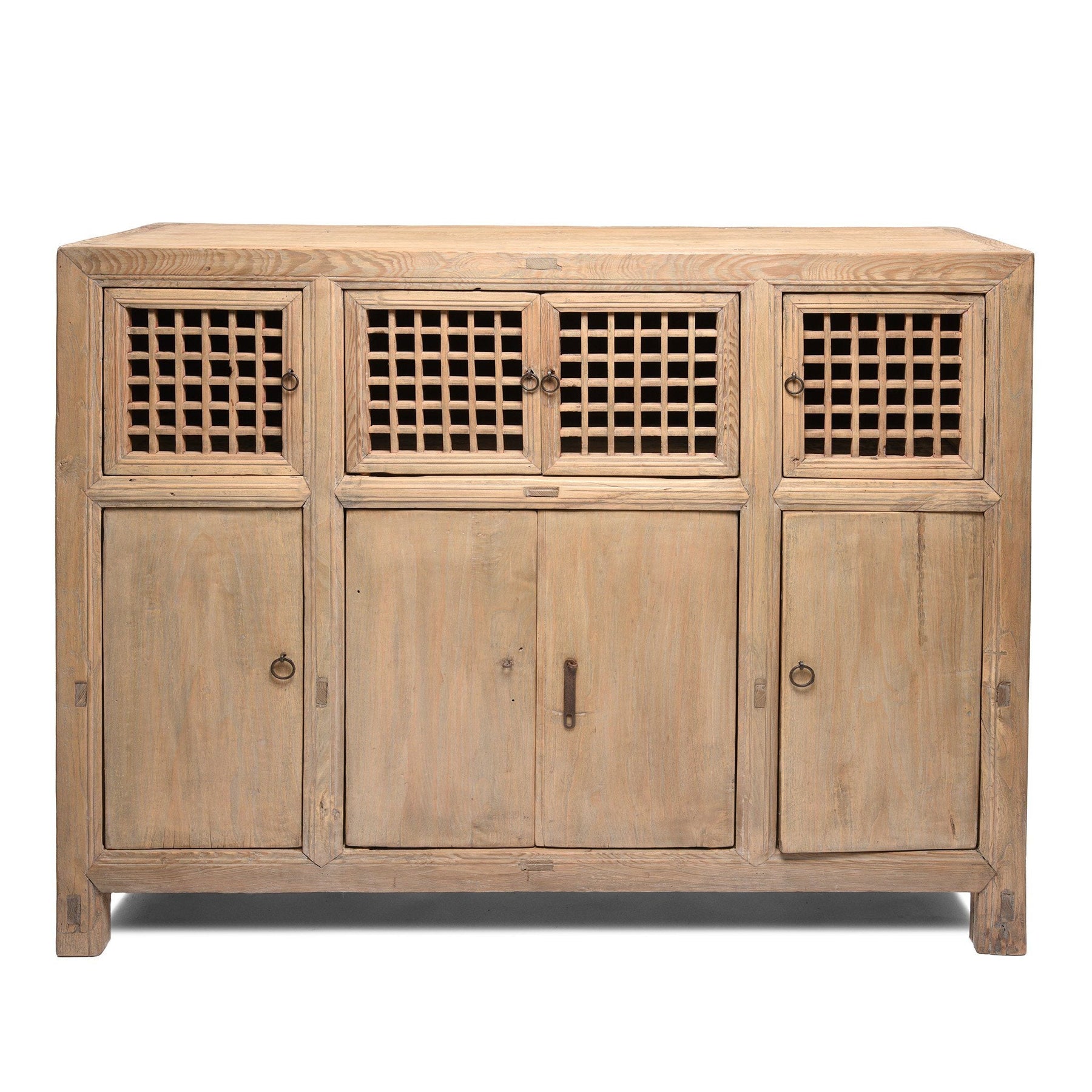 Bleached Lattice Kitchen Cabinet From Tianjin - Late 19thC