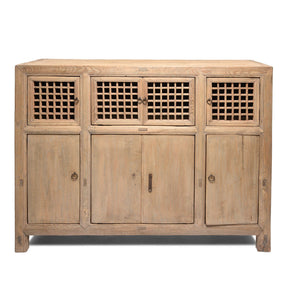 Bleached Lattice Kitchen Cabinet From Tianjin - Late 19thC