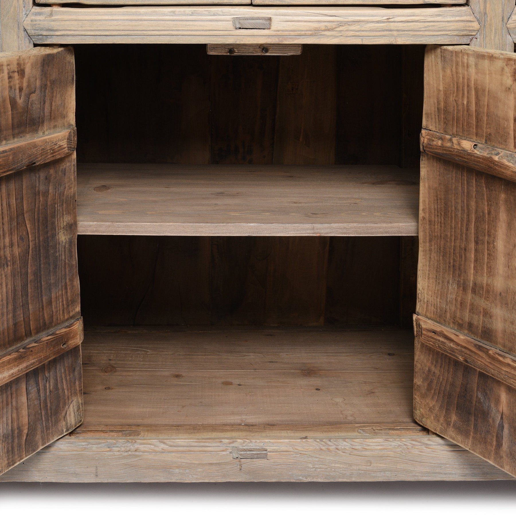 Bleached Lattice Kitchen Cabinet From Tianjin - Late 19thC