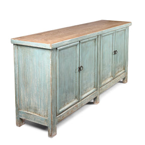 Blue 4 Door Sideboard Made From Reclaimed Pine