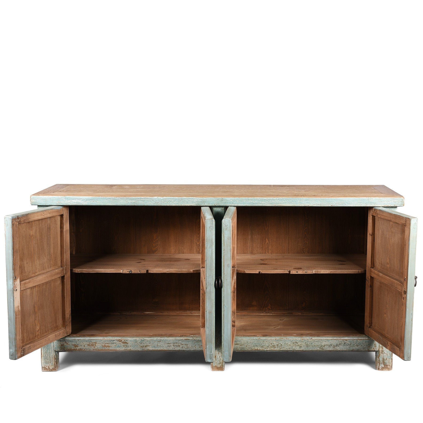 Blue 4 Door Sideboard Made From Reclaimed Pine
