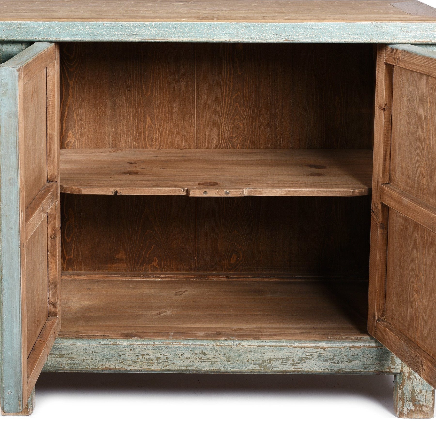 Blue 4 Door Sideboard Made From Reclaimed Pine