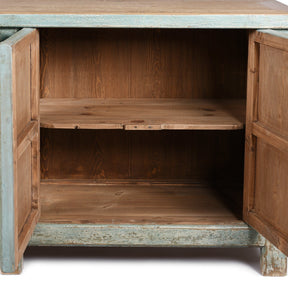 Blue 4 Door Sideboard Made From Reclaimed Pine