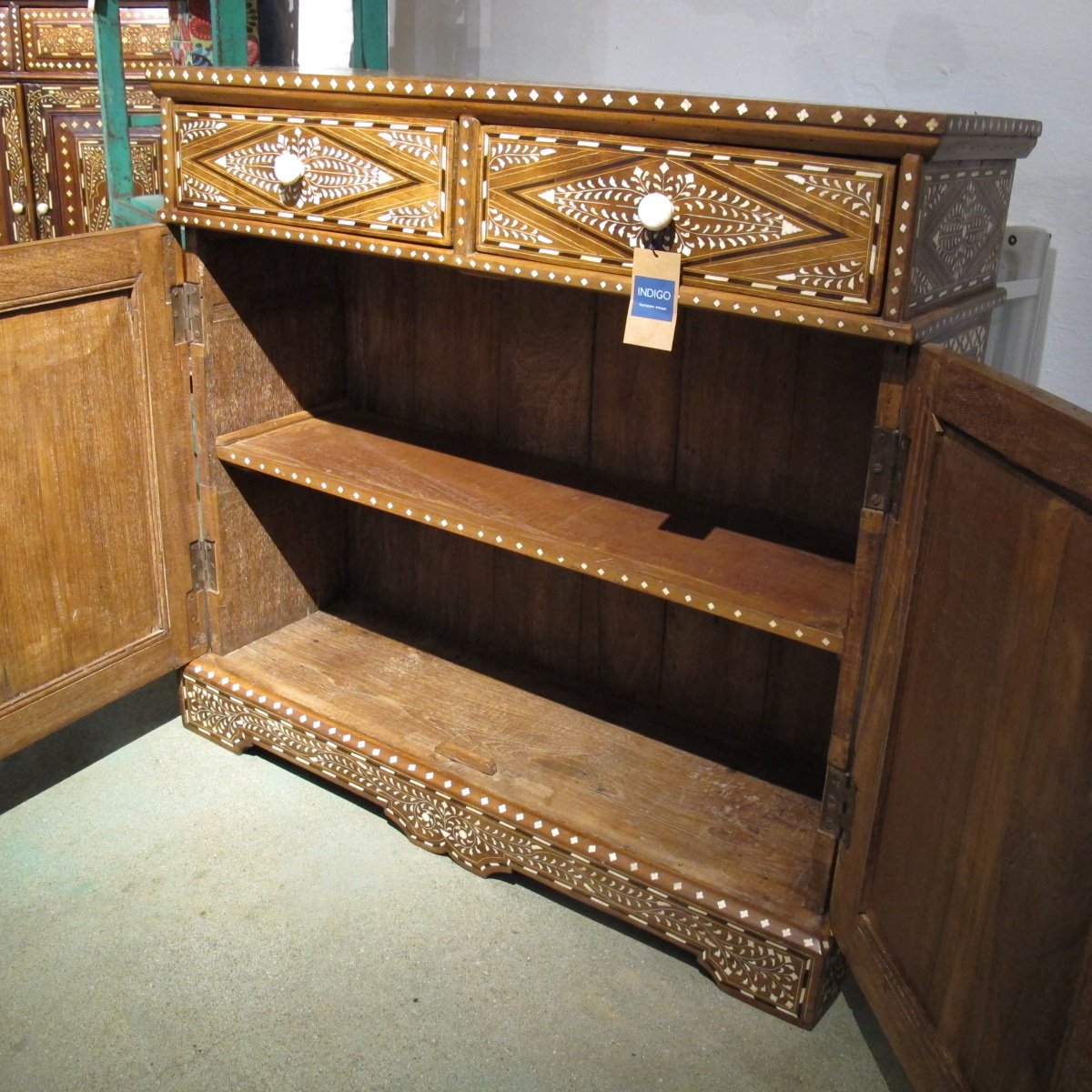 Bone Inlay Sideboard - Teakwood  - 19thC