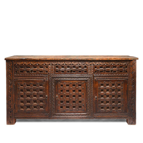 Carved Indian Sideboard Made From Old Reclaimed Teak