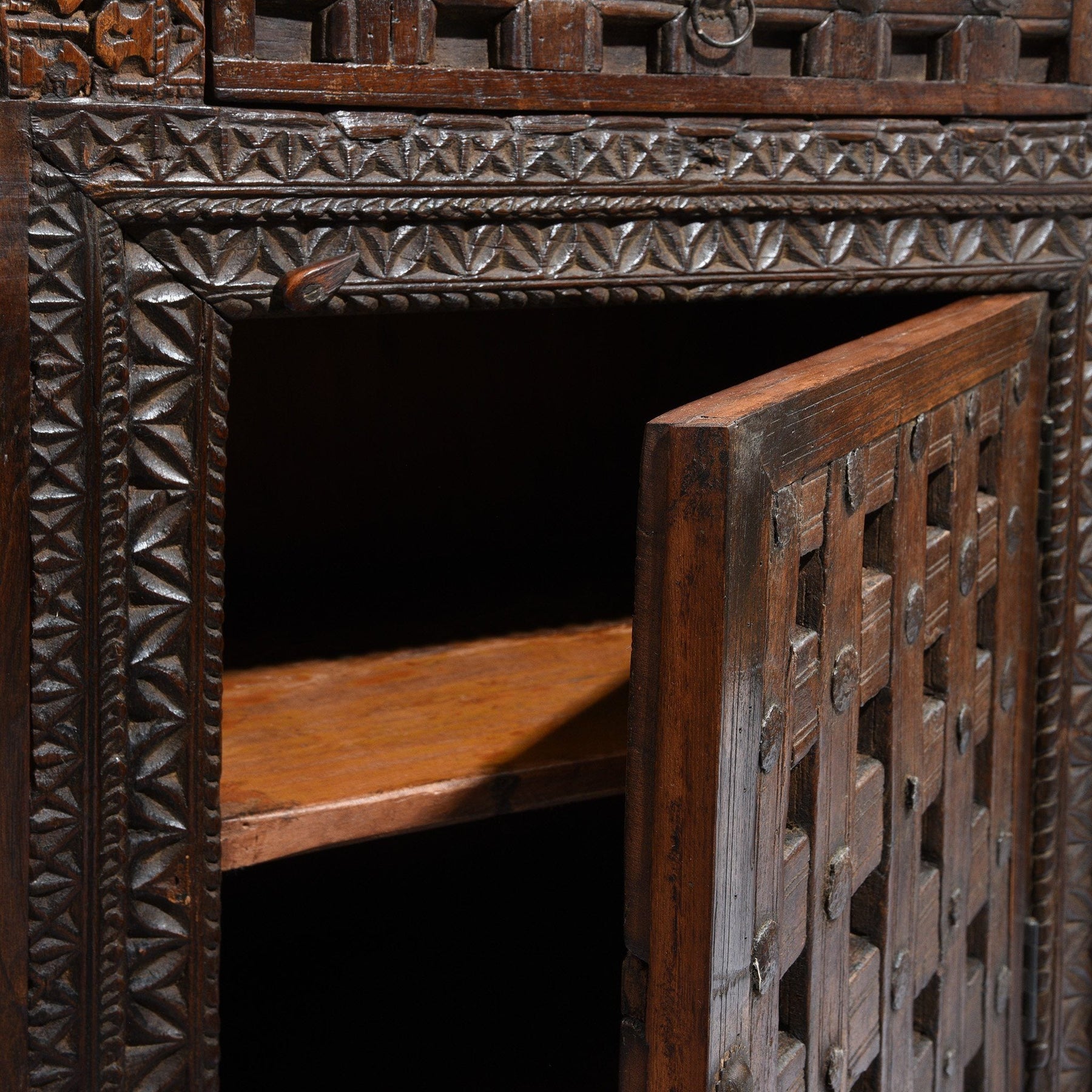 Carved Indian Sideboard Made From Old Reclaimed Teak
