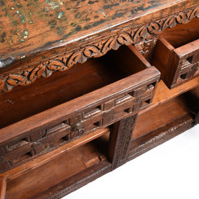 Carved Indian Sideboard Made From Old Reclaimed Teak