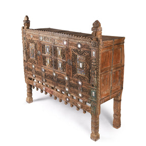 Carved Teak Damchiya Chest From Kutch - Ca 1920