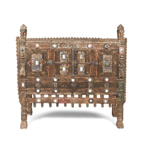 Carved Teak Damchiya Chest From Kutch - Ca 1920