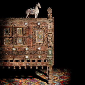 Carved Teak Damchiya Chest From Kutch - Ca 1920
