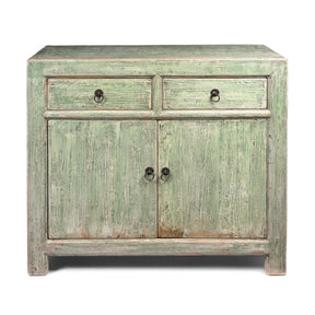 Green 2 Drawer Sideboard Made From Reclaimed Pine