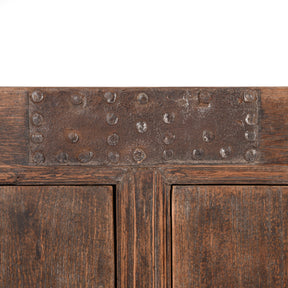Iron Bound 4 Door Long Sideboard From Mongolia - 19thC