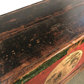 Long Painted Sideboard From Mongolia - 19thC