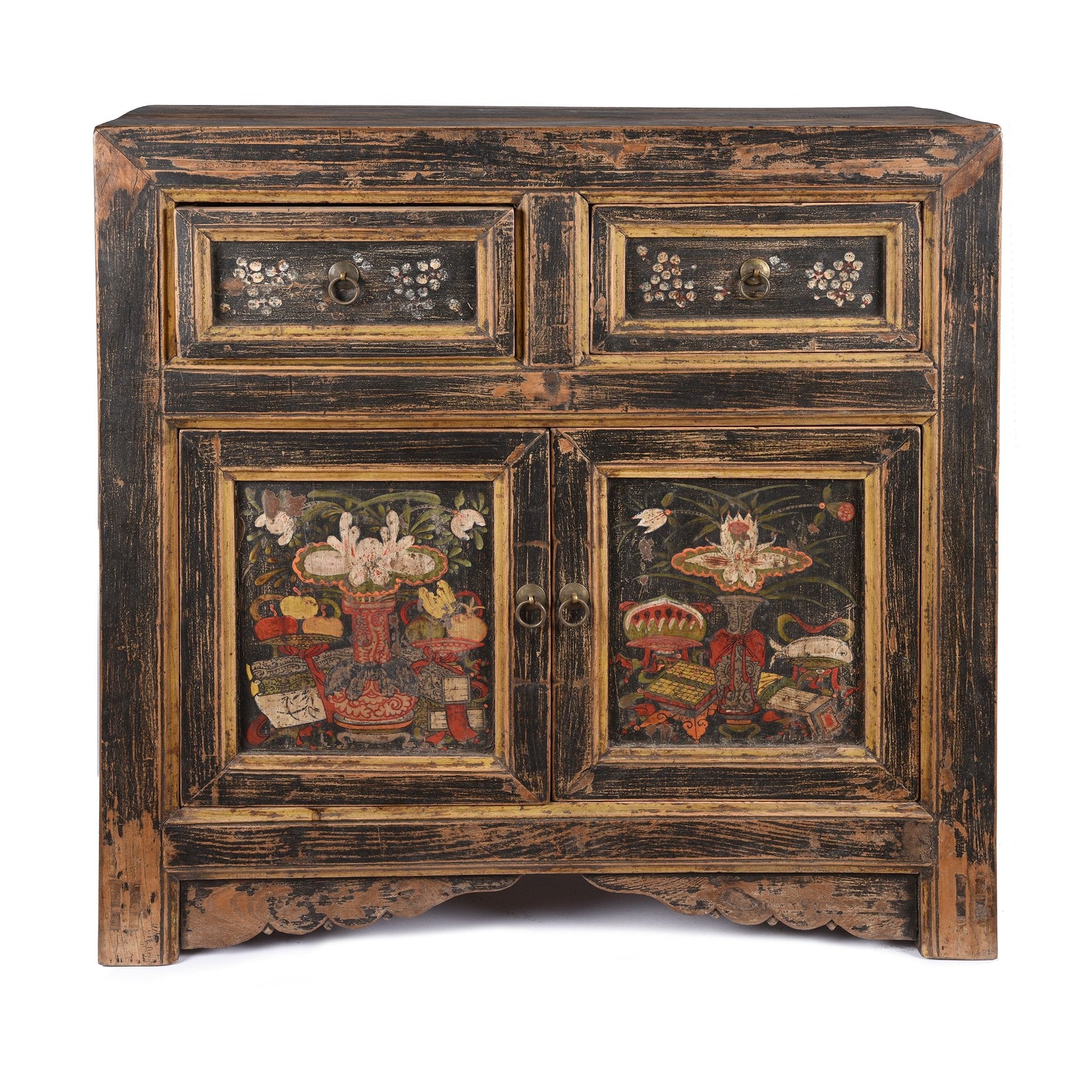 Mongolian Cabinet With Original Painting - 19thC