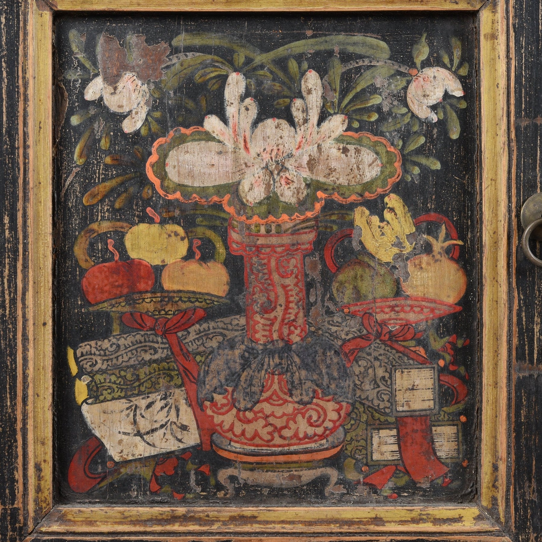 Mongolian Cabinet With Original Painting - 19thC