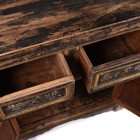 Mongolian Cabinet With Original Painting - 19thC
