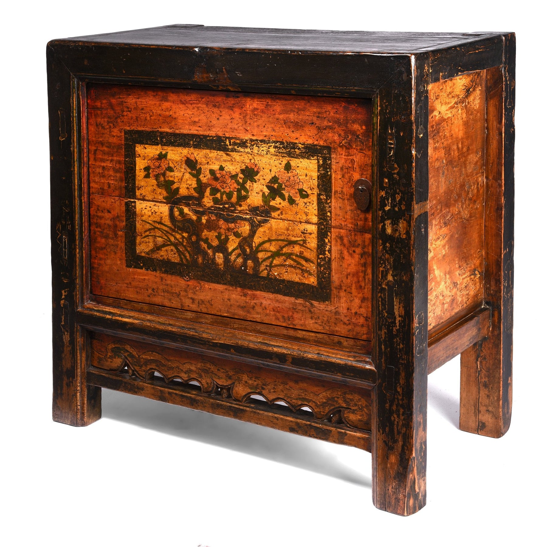 Mongolian Sideboard With Original Painting - 19thC
