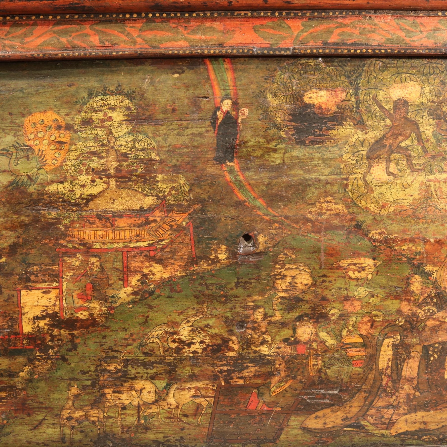 Original Painted Lectern From Tibet