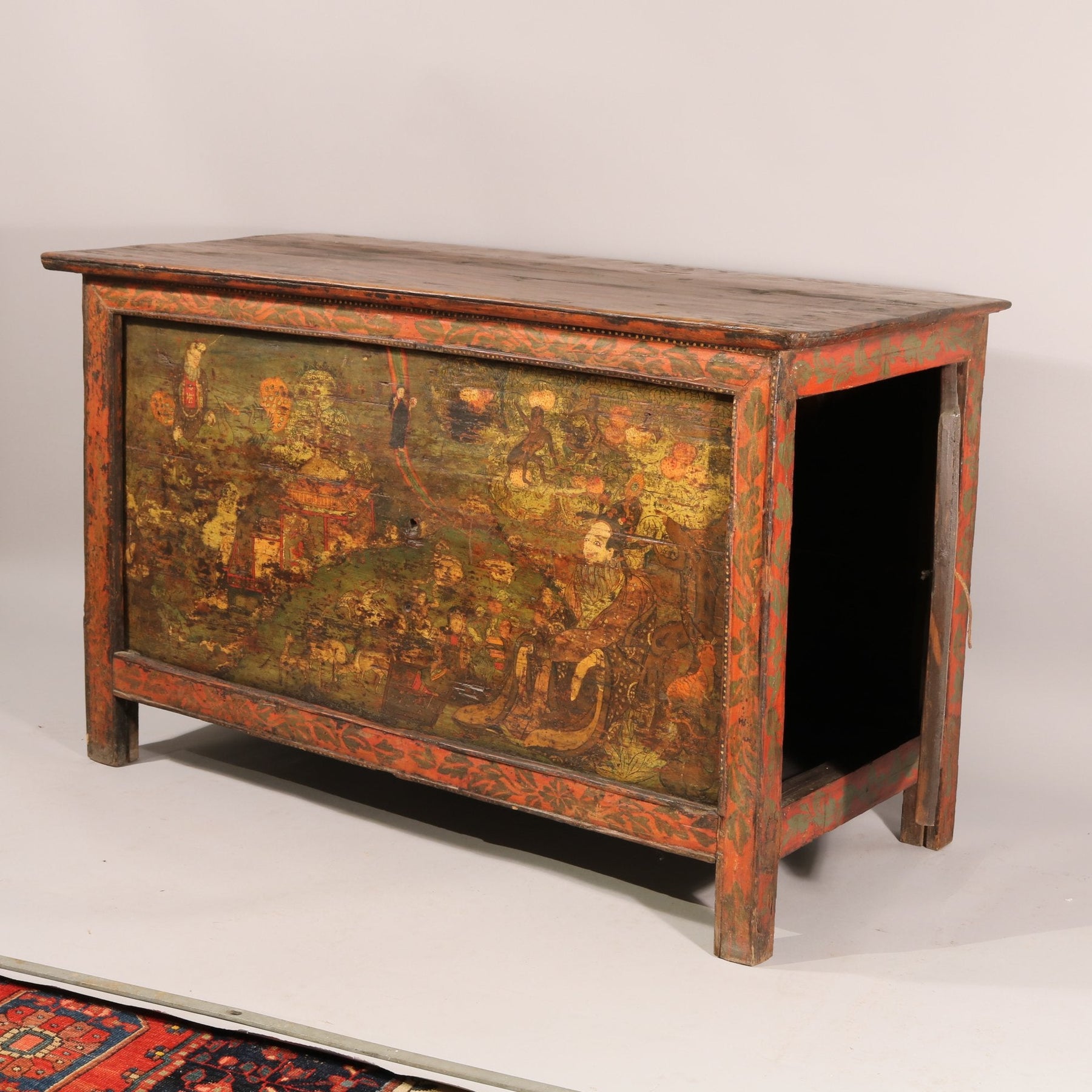 Original Painted Lectern From Tibet