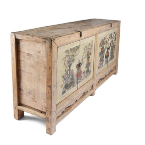 Painted 4 Door Mongolian Sideboard - 19thC