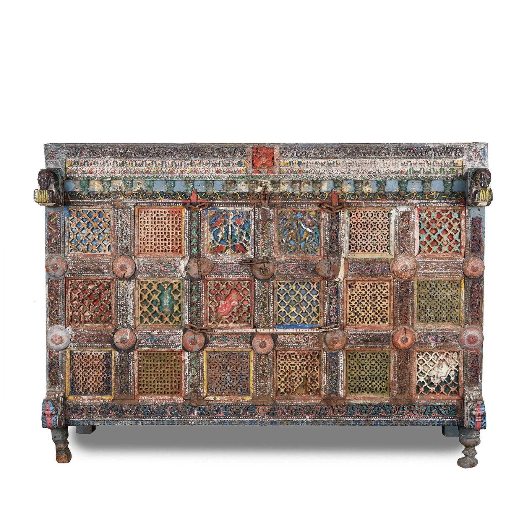 Painted Indian "Damchiya" Dowry Chest From Kutch - 19thC