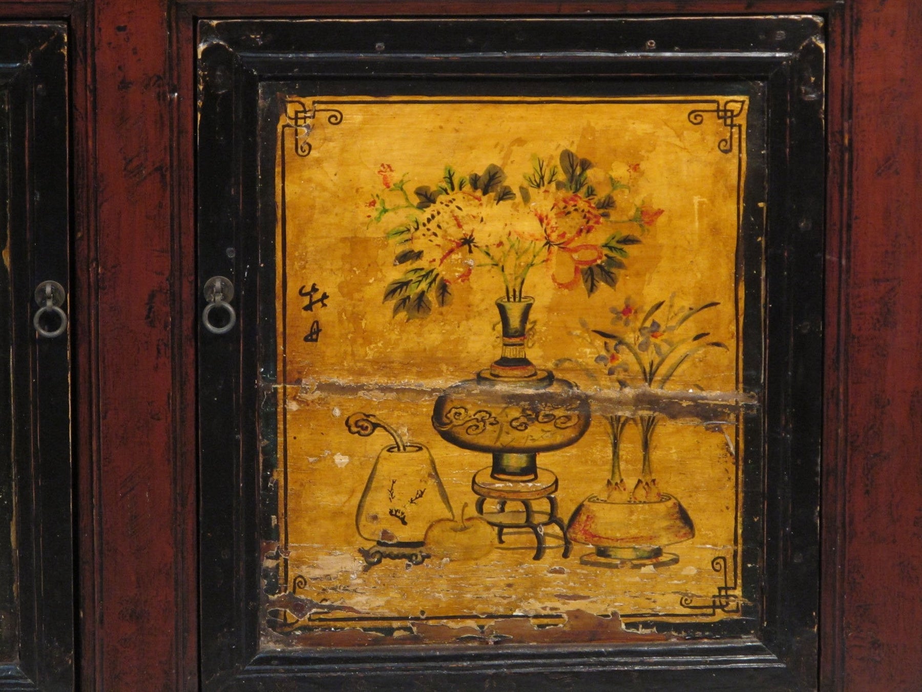 Painted Sideboard From Mongolia - 19thC