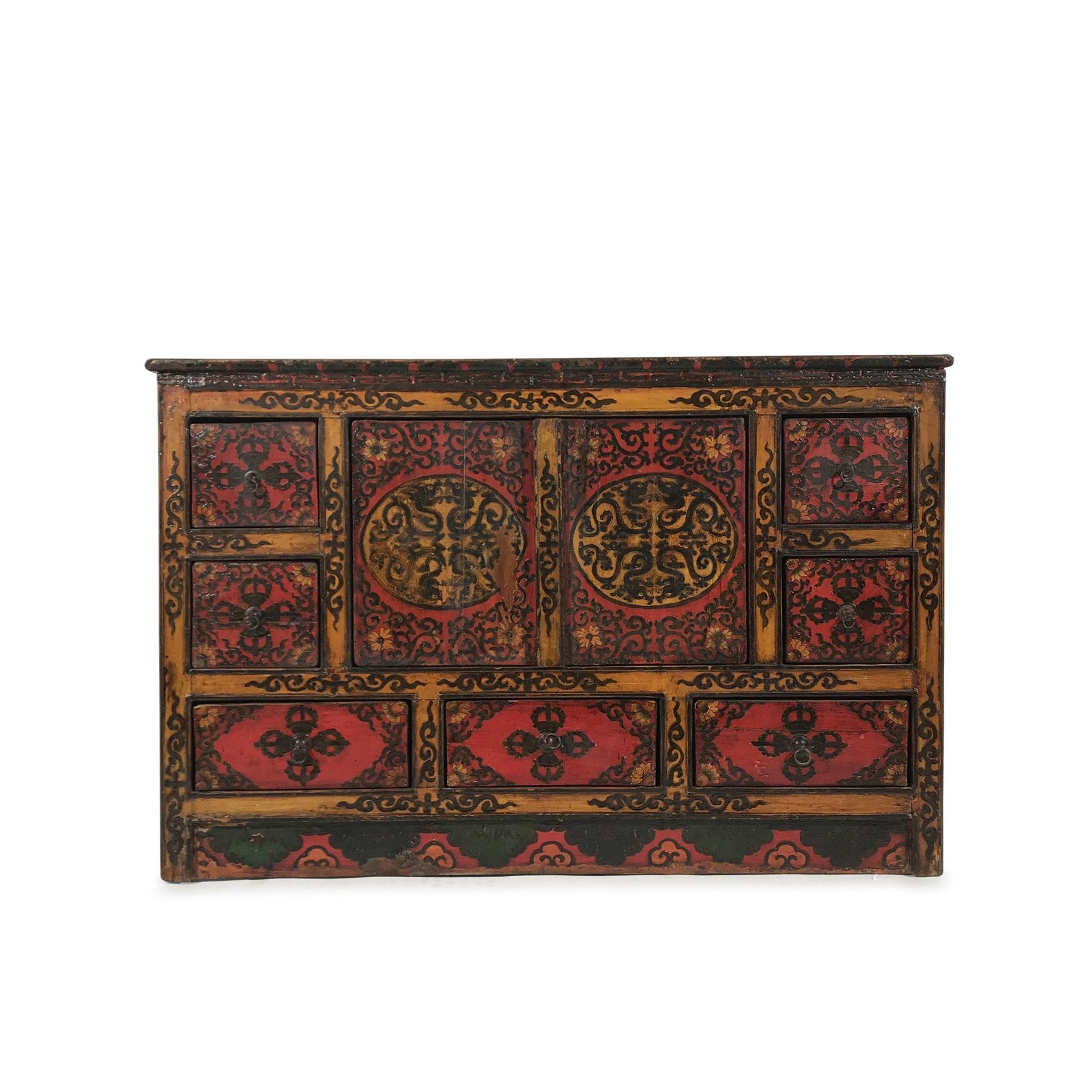 Painted Tibetan Altar Cabinet (Reproduction)